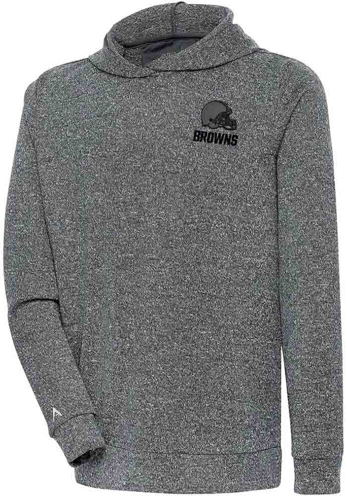 Antigua Cleveland Browns Mens Charcoal Tonal Logo Absolute Long Sleeve Hoodie