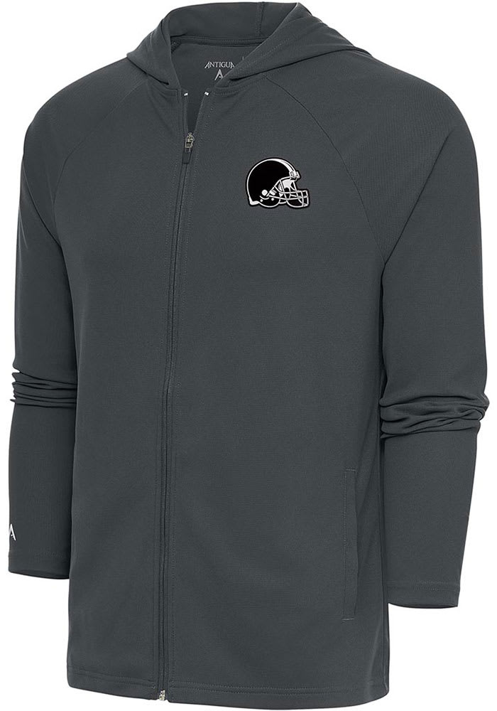 Antigua Cleveland Browns Mens Black Metallic Logo Legacy Long Sleeve Full Zip Jacket