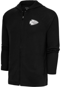 Antigua Kansas City Chiefs Mens Black Metallic Logo Legacy Long Sleeve Full Zip Jacket