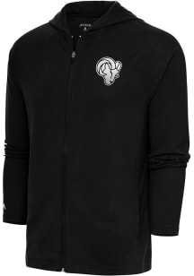 Antigua Los Angeles Rams Mens Black Metallic Logo Legacy Long Sleeve Full Zip Jacket