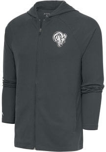 Antigua Los Angeles Rams Mens Black Metallic Logo Legacy Long Sleeve Full Zip Jacket
