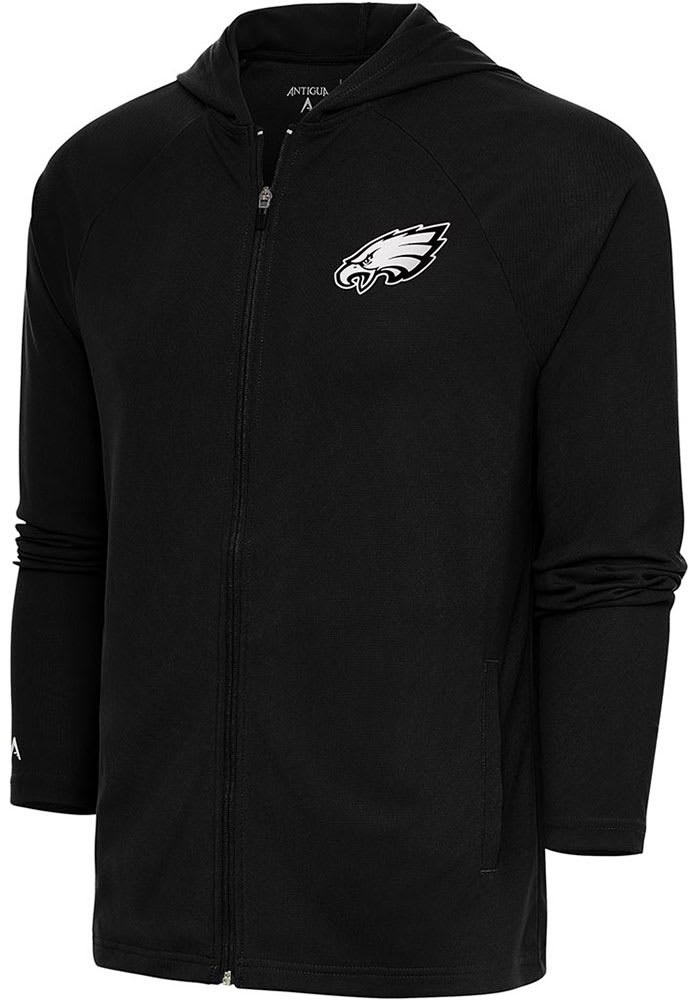 Antigua Philadelphia Eagles Black Legacy Long Sleeve Full Zip Jacket, Black, 100% POLYESTER, Size L, Rally House