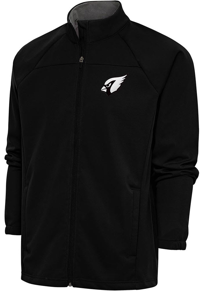 Antigua Arizona Cardinals Mens Black Metallic Logo Links Long Sleeve Full Zip Jacket