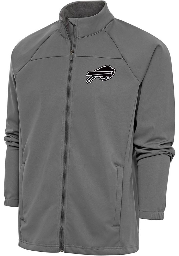 Antigua Buffalo Bills Black Metallic Logo Links Light Weight Jacket, Black, 100% POLYESTER, Size S, Rally House