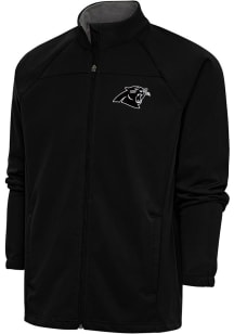 Antigua Carolina Panthers Mens Black Metallic Logo Links Light Weight Jacket