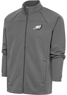 Antigua Philadelphia Eagles Mens Grey Metallic Logo Links Light Weight Jacket