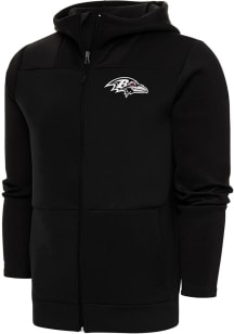 Antigua Baltimore Ravens Mens Black Metallic Logo Protect Long Sleeve Full Zip Jacket