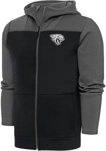 Antigua Jacksonville Jaguars Mens Grey Metallic Logo Protect Long Sleeve Full Zip Jacket