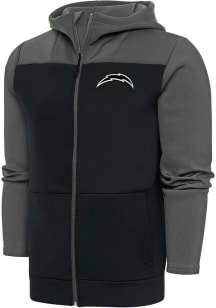 Antigua Los Angeles Chargers Mens Grey Metallic Logo Protect Long Sleeve Full Zip Jacket