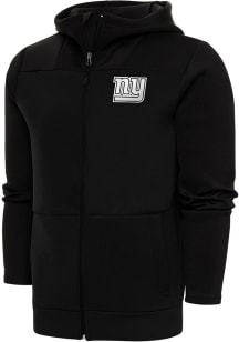 Antigua New York Giants Mens Black Metallic Logo Protect Long Sleeve Full Zip Jacket