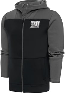 Antigua New York Giants Mens Grey Metallic Logo Protect Long Sleeve Full Zip Jacket