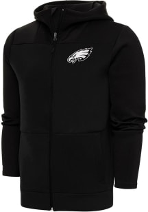 Antigua Philadelphia Eagles Mens Black Metallic Logo Protect Long Sleeve Full Zip Jacket