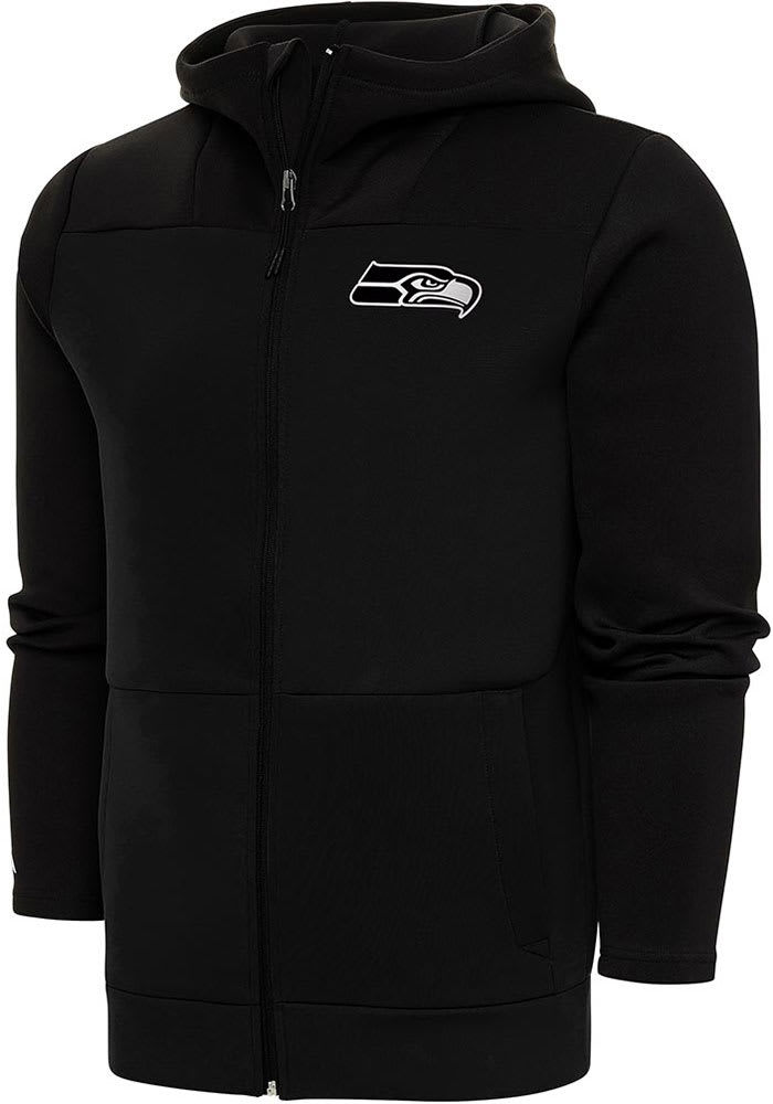 Antigua Seattle Seahawks Black Legacy Long Sleeve Full Zip Jacket, Black, 100% POLYESTER, Size L, Rally House