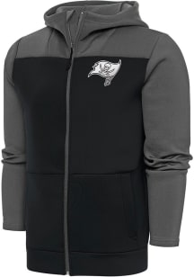 Antigua Tampa Bay Buccaneers Mens Grey Metallic Logo Protect Long Sleeve Full Zip Jacket