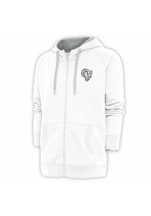 Antigua Los Angeles Rams Mens White Metallic Logo Victory Long Sleeve Full Zip Jacket