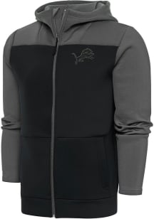 Antigua Detroit Lions Mens Grey Tonal Logo Protect Long Sleeve Full Zip Jacket