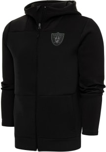 Antigua Las Vegas Raiders Mens Black Tonal Logo Protect Long Sleeve Full Zip Jacket
