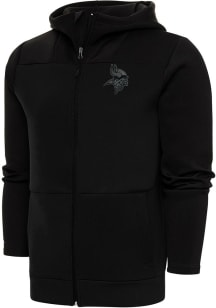 Antigua Minnesota Vikings Mens Black Tonal Logo Protect Long Sleeve Full Zip Jacket