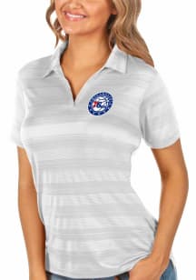 Antigua Philadelphia 76ers Womens White Compass Short Sleeve Polo Shirt