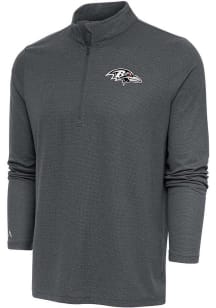 Antigua Baltimore Ravens Mens Charcoal Metallic Logo Epic Long Sleeve 1/4 Zip Pullover