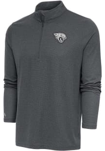 Antigua Jacksonville Jaguars Mens Charcoal Metallic Logo Epic Long Sleeve 1/4 Zip Pullover