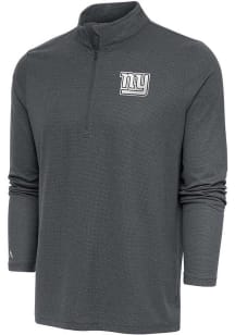 Antigua New York Giants Mens Charcoal Metallic Logo Epic Long Sleeve 1/4 Zip Pullover