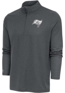Antigua Tampa Bay Buccaneers Mens Charcoal Metallic Logo Epic Long Sleeve 1/4 Zip Pullover