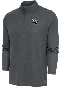 Antigua Tennessee Titans Mens Charcoal Metallic Logo Epic Long Sleeve 1/4 Zip Pullover