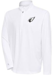 Antigua Arizona Cardinals Mens White Metallic Logo Tribute Long Sleeve 1/4 Zip Pullover