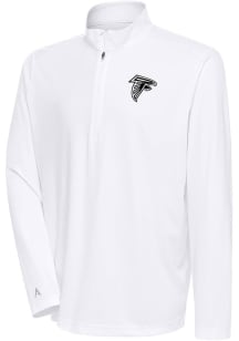 Antigua Atlanta Falcons Mens White Metallic Logo Tribute Long Sleeve 1/4 Zip Pullover