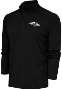 Antigua Baltimore Ravens Mens Black Metallic Logo Tribute Long Sleeve 1/4 Zip Pullover