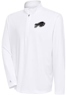 Antigua Buffalo Bills Mens White Metallic Logo Tribute Long Sleeve 1/4 Zip Pullover
