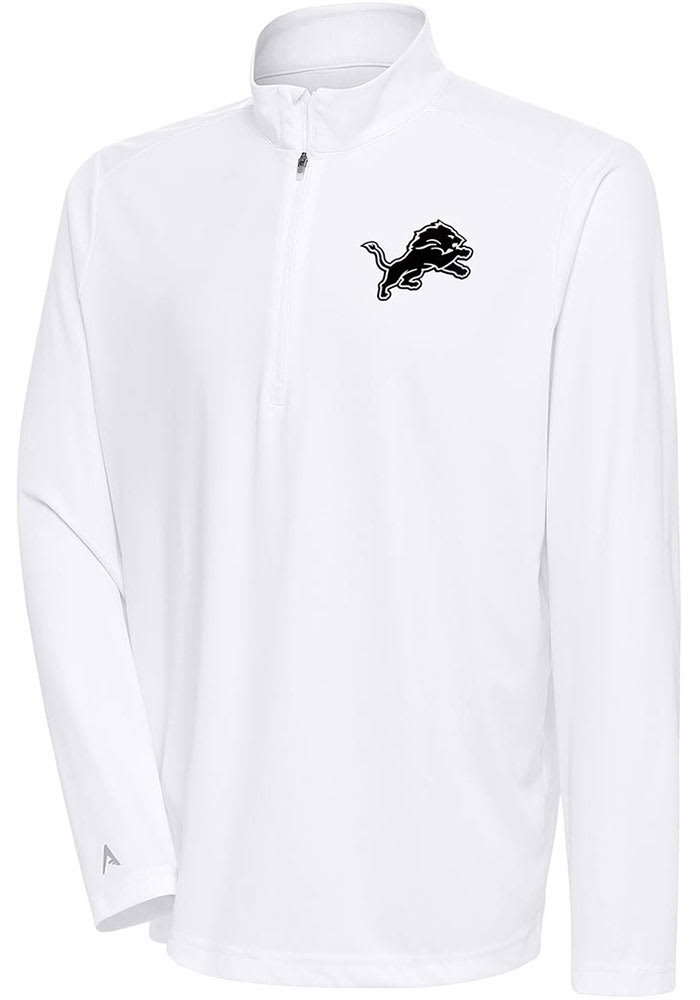 Antigua Detroit Lions Mens White Metallic Logo Tribute Pullover