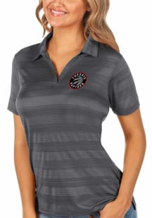 Antigua Toronto Raptors Womens Grey Compass Short Sleeve Polo Shirt