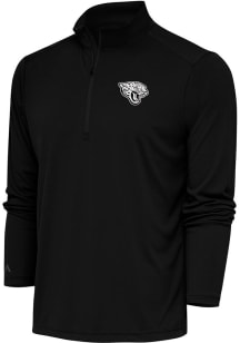 Antigua Jacksonville Jaguars Mens Black Metallic Logo Tribute Long Sleeve 1/4 Zip Pullover