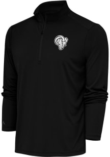 Antigua Los Angeles Rams Mens Black Metallic Logo Tribute Long Sleeve 1/4 Zip Pullover