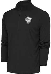 Antigua Los Angeles Rams Mens Grey Metallic Logo Tribute Long Sleeve 1/4 Zip Pullover
