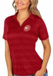 Antigua Atlanta Hawks Womens Red Compass Short Sleeve Polo Shirt