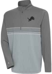Antigua Detroit Lions Mens Navy Blue Tonal Logo Pace Long Sleeve 1/4 Zip Pullover