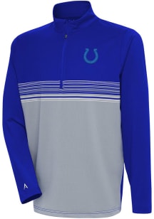 Antigua Indianapolis Colts Mens Blue Tonal Logo Pace Long Sleeve 1/4 Zip Pullover