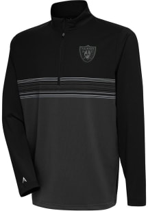 Antigua Las Vegas Raiders Mens Black Tonal Logo Pace Long Sleeve 1/4 Zip Pullover