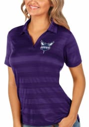 Antigua Charlotte Hornets Womens Purple Compass Short Sleeve Polo Shirt