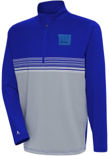 Antigua New York Giants Mens Blue Tonal Logo Pace Long Sleeve 1/4 Zip Pullover