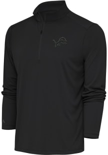 Antigua Detroit Lions Mens Grey Tonal Logo Tribute Long Sleeve 1/4 Zip Pullover