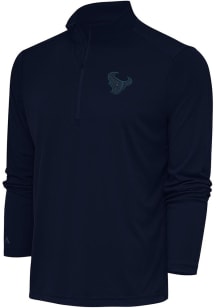 Antigua Houston Texans Mens Navy Blue Tonal Logo Tribute Long Sleeve 1/4 Zip Pullover