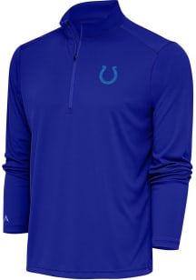 Antigua Indianapolis Colts Mens Blue Tonal Logo Tribute Long Sleeve 1/4 Zip Pullover