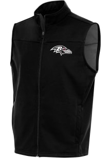 Antigua Baltimore Ravens Mens Black Metallic Logo Links Golf Sleeveless Jacket