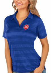 Antigua Detroit Pistons Womens Blue Compass Short Sleeve Polo Shirt
