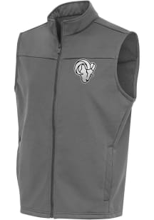 Antigua Los Angeles Rams Mens Grey Metallic Logo Links Golf Sleeveless Jacket