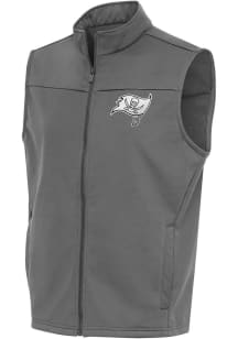 Antigua Tampa Bay Buccaneers Mens Grey Metallic Logo Links Golf Sleeveless Jacket